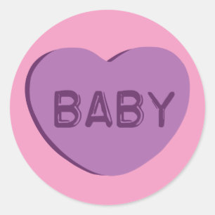 Baby Candy Heart Classic Round Sticker