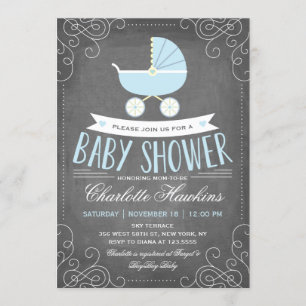 Baby Carriage   Baby Shower Invitation