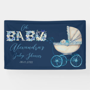 Baby Carriage Boy Baby Shower Banner