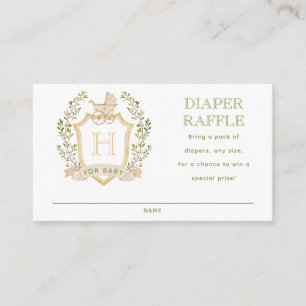 Baby Carriage Crest   Diaper Raffle Enclosure Card
