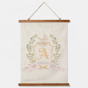 Baby Carriage Monogram A Nursery Hanging Tapestry