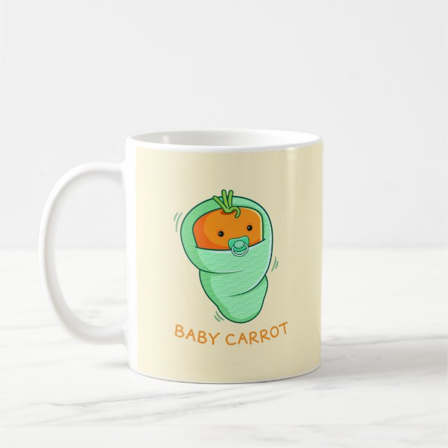 Baby Carrot Pun Coffee Mug (Left)