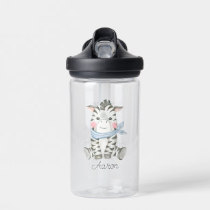 Baby Cartoon Zebra Personalised Water Bottle