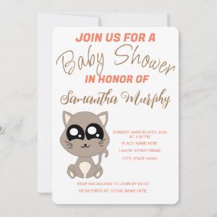 Baby Cat Baby Shower Invitation