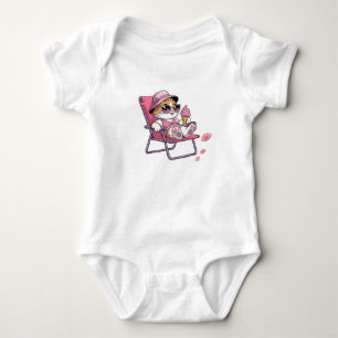 Baby cat eat ice cream bodysuit