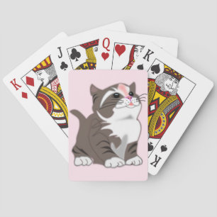 Baby Cat Playing Cards Pink - Customisable