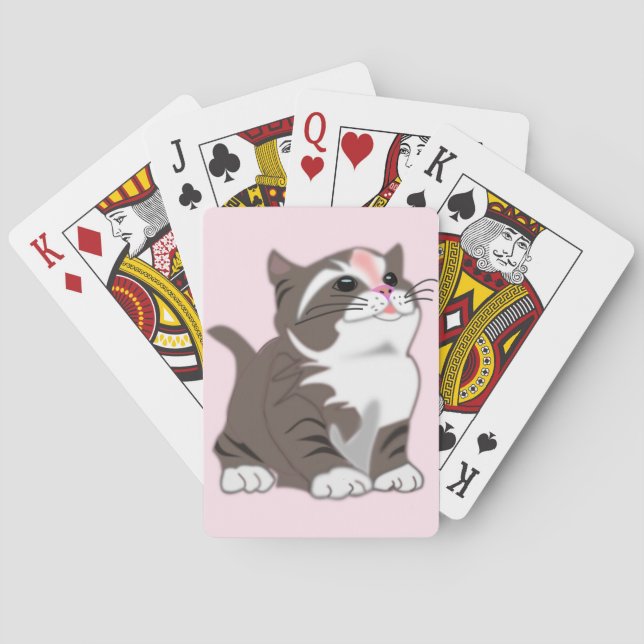 Baby Cat Playing Cards Pink - Customisable (Back)