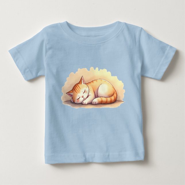 Baby Cat Sleeping Baby T-Shirt (Front)
