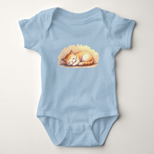 Baby Cat Sleeping Bodysuit (Front)