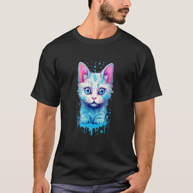 Baby cat with blue eyes T-Shirt (Front)