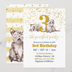 Baby Cats Perfect Party Child's Birthday  Invitation
