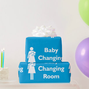 Baby Changing Room Sign New Parent Wrapping Paper