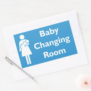 Baby Changing Room Sign Rectangular Sticker