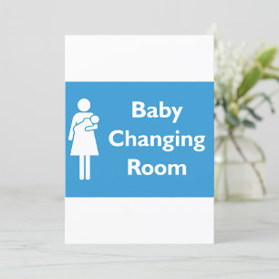 Baby Changing Room Sign with Parent and Infant  Invitation