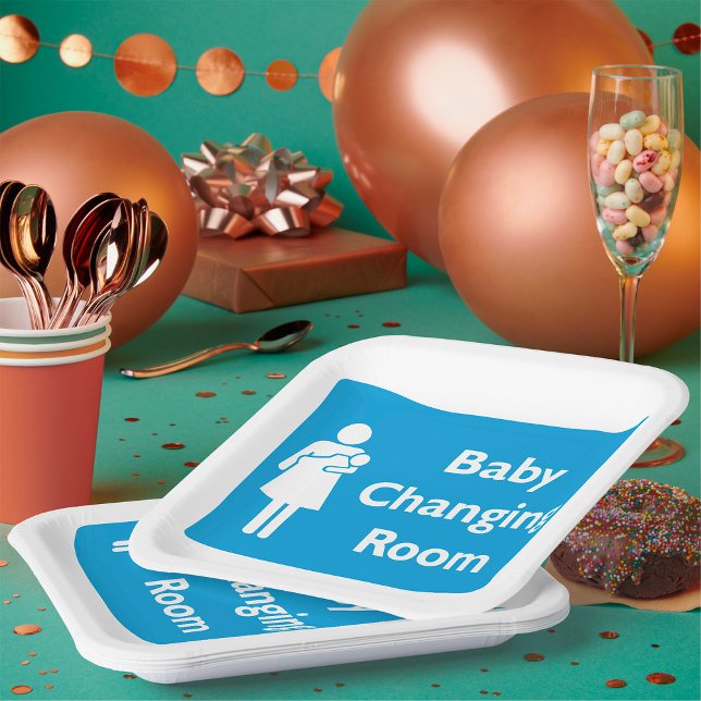 Baby Changing Room Sign with Parent and Infant  Paper Plate (Creator Uploaded)