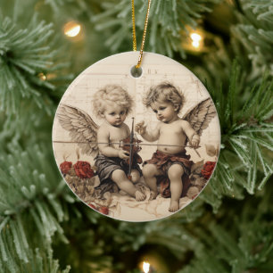 Baby Cherubs Ceramic Ornament