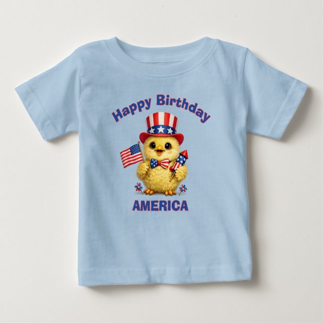 Baby Chick (4c) Patriotic Kid T-Shirt (Front)
