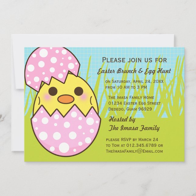 Baby Chick Easter Egg Invitation (Front)