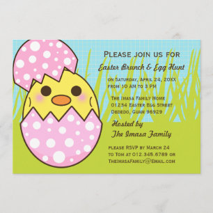 Baby Chick Easter Egg Invitation