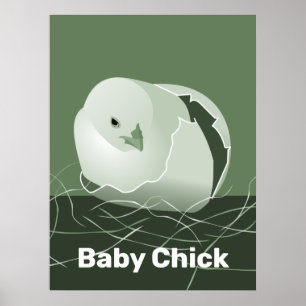 Baby Chick Green Kitchen Wall Art