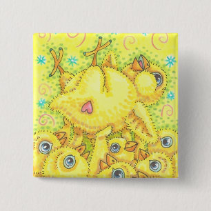 BABY CHICK ROCK & ROLL SPRING MOSH PIT BUTTON Squ