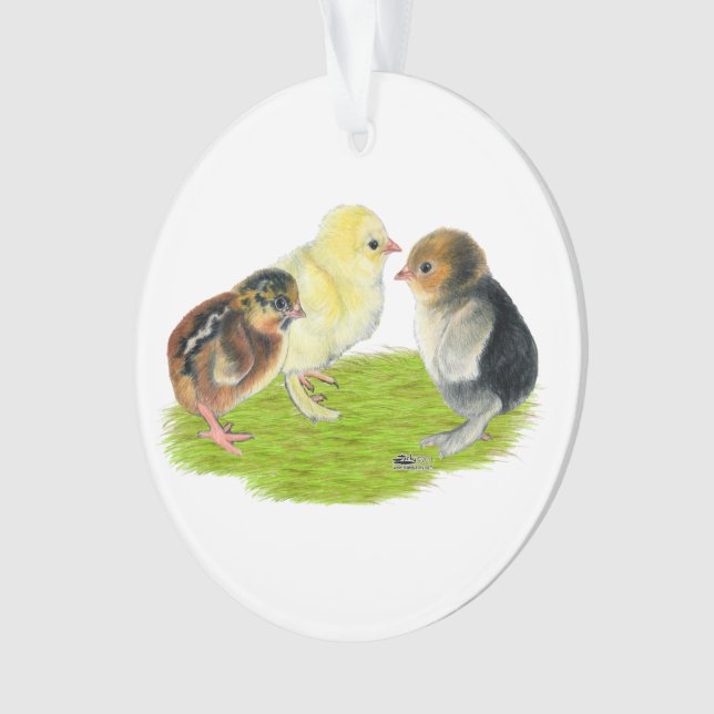 Baby Chick Trio Ornament (Front)