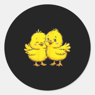 Baby Chicken Chick Farmer Farm Girl T-shirt.png  Classic Round Sticker