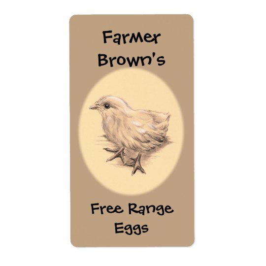 Baby Chicken Drawing Product Shipping Label