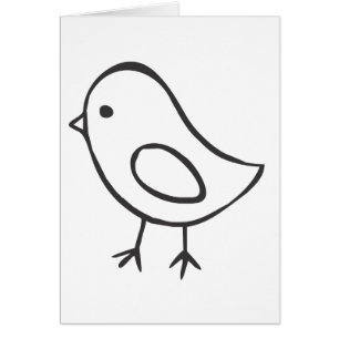 Baby Chicken in Black and White Sketch