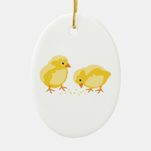Baby Chicks Ceramic Ornament