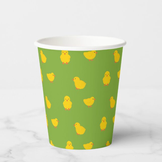 Baby Chicks in the Grass Farm Paper Cups (Front)