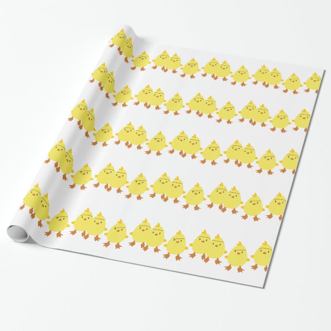 Baby Chicks Wrapping Paper (Unrolled)