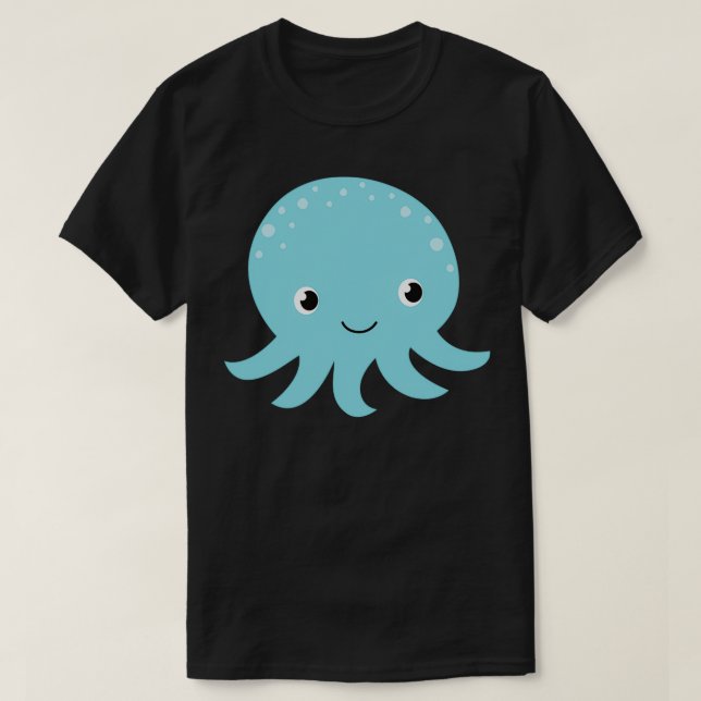 Baby Child Blue Octopus T-Shirt (Design Front)