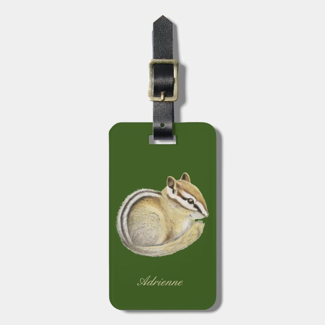 Baby Chipmunk Luggage Tag (Front Vertical)