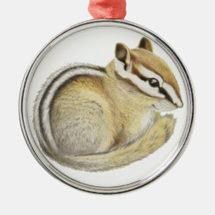 Baby Chipmunk Metal Ornament