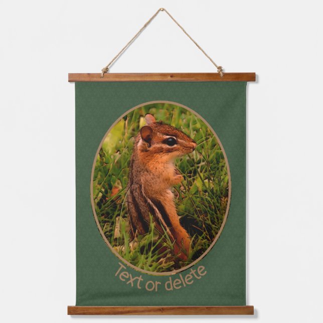 Baby Chipmunk Wildlife Animal Art Personalised  Hanging Tapestry (Front)