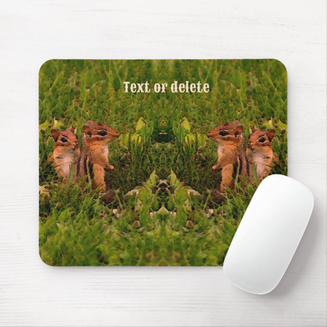 Baby Chipmunks Animal Art Personalised Mouse Pad (With Mouse)