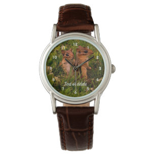 Baby Chipmunks Animal Art Personalised Watch