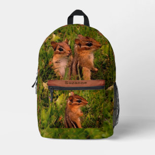 Baby Chipmunks Animal Art Personalized Printed Backpack