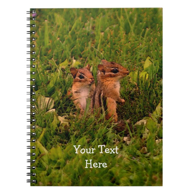 Baby Chipmunks Animal Nature Art Notebook (Front)