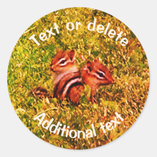Baby Chipmunks Art Cute Personalised Classic Round Sticker