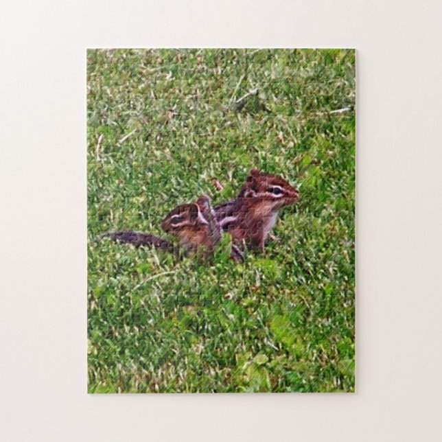 Baby Chipmunks First Day #4 Animal Art Jigsaw Puzzle (Vertical)