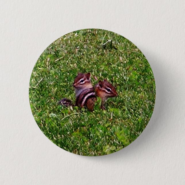 Baby Chipmunks First Day Animal Button (Front)