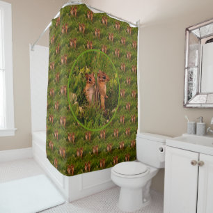 Baby Chipmunks Nature Art Pattern  Shower Curtain
