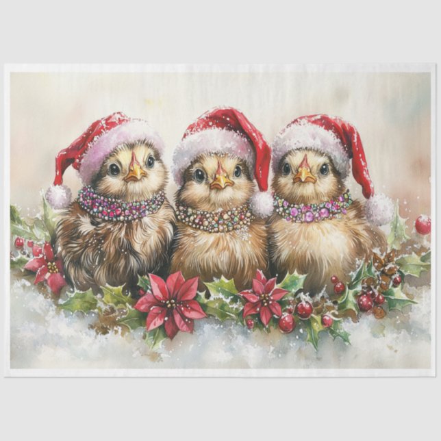 Baby Christmas Chicks Tissue Paper (Front)