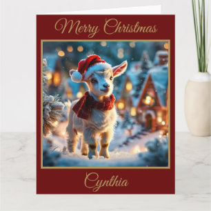 Baby Christmas Goat Christmas Card