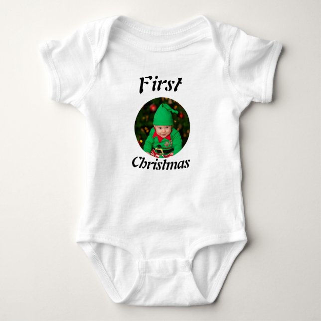 Baby Christmas photo Baby Bodysuit (Front)