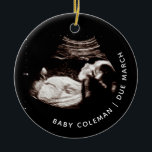 Baby Christmas Pregnancy Coming Soon Photo Ceramic Ornament<br><div class="desc">Baby Christmas Pregnancy Coming Soon Photo Ceramic Ornament 

Can be fully customized to suit your needs.
© Gorjo Designs. Made for you via the Zazzle platform. 

// Need help customizing your design? Got other ideas? Feel free to contact me (Zoe) directly via the contact button below.</div>