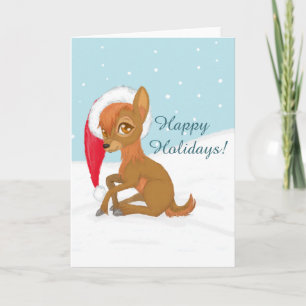 Baby Christmas Reindeer Holiday Card