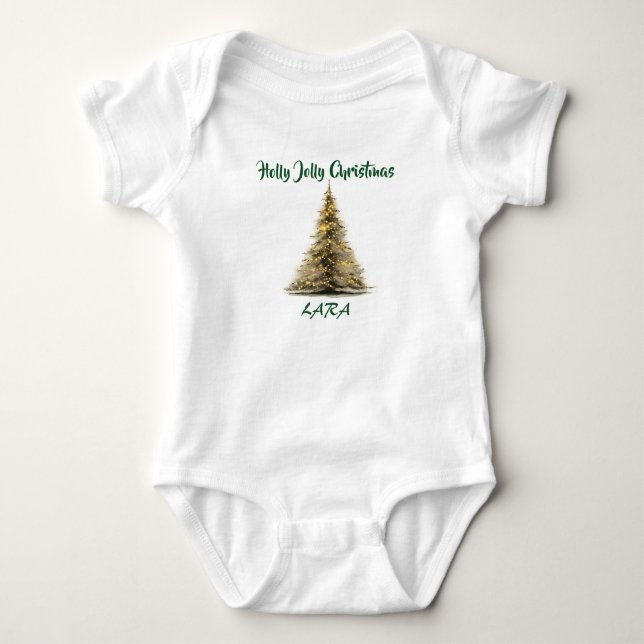 Baby Christmas Tree Bodysuit – Text & Name (Front)
